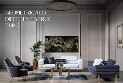 Produktbild von Sofagarnitur Komplette Couchgarnitur Sofa Sitzer Stoff Modern Set 4tlg