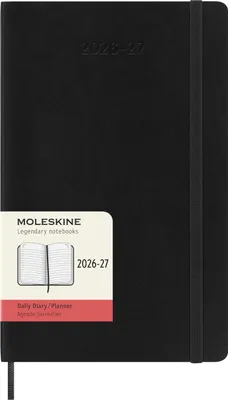 Obrázek produktu pro Moleskine 18měsíční denní diář 2026/2027, L/A5, 1 den = 1 strana, měkká vazba, černý