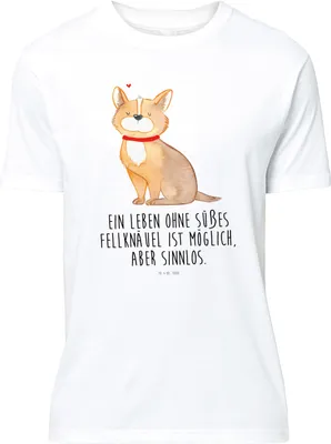 Produktbild von Mr. & Mrs. Panda T-Shirt Hund Glück - Weiß - Geschenk, Spruch, Sprüche, Shirt, Lustiges, Tshirt, mit, Süß, Herz, Liebe, S