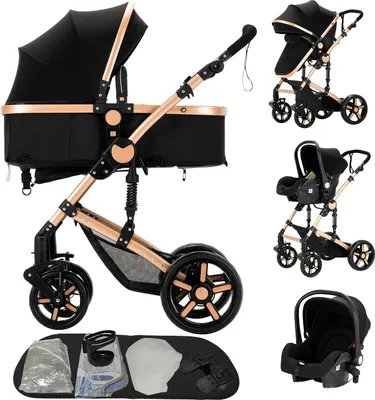 Produktbild von Babyschale, 3-in-1 Design, leicht und reisefreundlich, 588-Schwarzgold