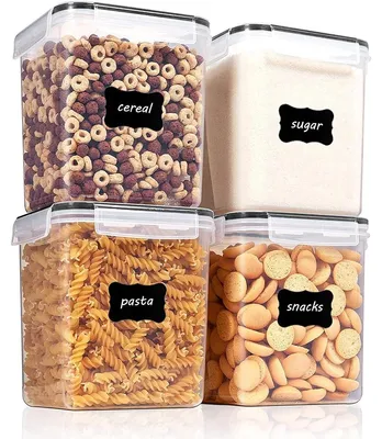 Imagen del producto de Recipientes herméticos - 2,5 l - Juego de 4 - Con medidores y etiquetas
