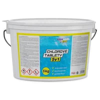 Obrázek produktu pro Bazénová chemie, chlorové tablety 5 v 1, 5 kg, SILCO