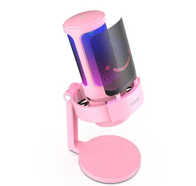 Produktbild von FIFINE USB Mikrofon für PC, PS4/PS5, Mac – Gaming & Streaming, Podcast, Kondensator, RGB Licht, Stummschalter, Kopfhöreranschluss, Popfilter