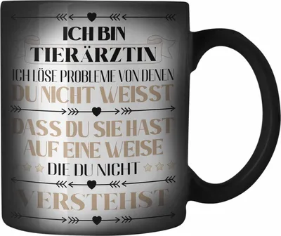 Produktbild von Trendation - Tierärztin Geschenk Lustiger Spruch Geschenkidee Kaffeebecher (Schwarz)