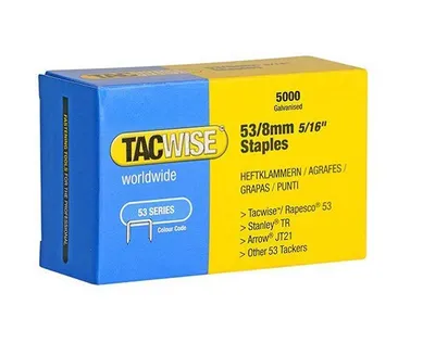 Image de Agrafes TACWISE 53/8 mm zinguées 5.000 pièces
