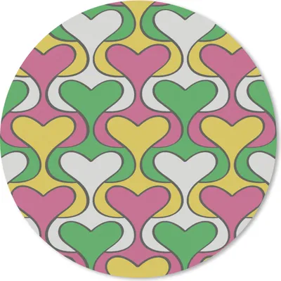 Produktbild von MuchoWow® Mauspad Mousepad Herz - Retro - Muster 50x50 cm - Mousepads - Maus Mat - Pad - Mausunterlage - Vinyl