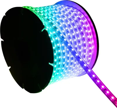Produktbild von LED-Streifenrolle RGB 220V SMD 60 LED/m 50m 15W/m SILICONE FLEX Breite 12mm Schnitt 100cm IP67 RF-Fernbedienung