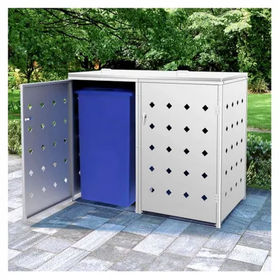 Produktbild von Mülltonnenbox für 2 x 240 L Edelstahl