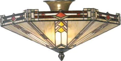 Immagine prodotto di Clayre & Eef Lampada da soffitto Tiffany Ø 40x23 cm Beige Marrone Metallo