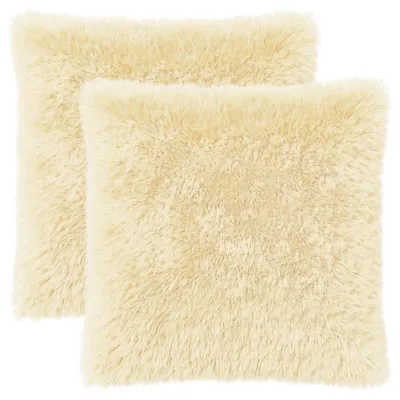 Immagine prodotto di vidaXL, 2 federe per cuscini, colore crema, 65 x 65 cm, in pile di poliestere, modello HEERLEN