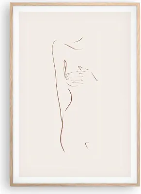Produktbild von Gerahmtes Poster - Rahmen in heller Eiche - Skizze Nacktheit Frau - 70x100 cm - Wand Bild - Wanddeko - Wandbilder - Kunstposter - Wandposter - Bilderrahmen - Bilder - Kunstdruck - P2NPA70x100-4552