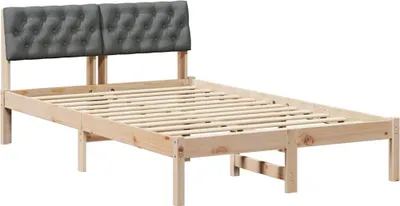 Produktbild von vidaXL Bettgestell Braun und Dunkelgrau 120 x 200 cm Massivholz Kiefer