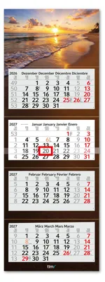 Produktbild von Timr 4-Monatskalender 2027 - Wandkalender I Motiv Sonnenuntergang I tr422