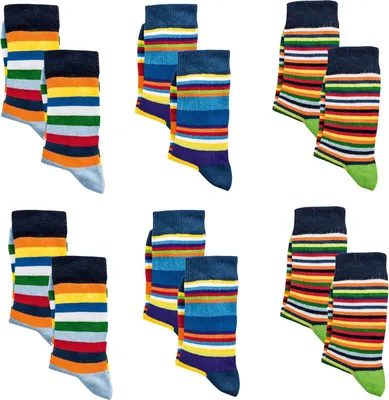 Produktbild von Kinder Socken 6 Paar Jungen oder Mädchen,Ringel,23-26