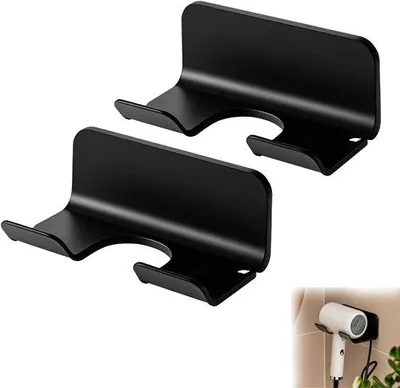 Productafbeelding van Unyqoos® Zelfklevende föhnbeugels – set van 2, wandbeugels voor badkamer en kapsalon, met kabelmanagement, geschikt voor 99% van alle haardrogerapparaten
