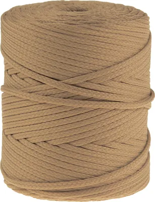 Produktbild von Polyester-Schnur 100m Kordel 4mm, PES Kordel Flechtschnur, Polyesterkordel, Farbe:goldbeige