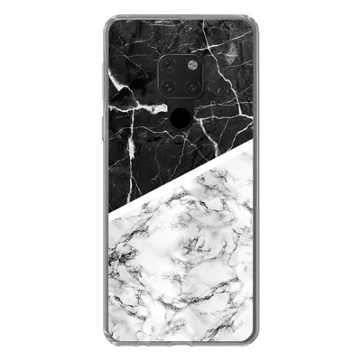 Produktbild von MuchoWow® Handyhülle Schutzhülle Hülle für Huawei P40 Lite Marmor - Schwarz - Weiß Silikon Softcase Handy Hülle - Handy
