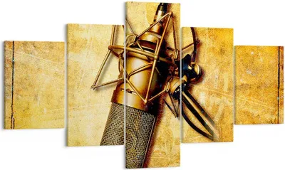 Produktbild von Bild auf Leinwand - Leinwandbild - Mikrofon Musik Lied - 125x70cm - Wand Bild - Wanddeko - Leinwanddruck - Bilder - Kunstdruck - Wanddekoration - Leinwand bilder - Wandkunst - EA125x70-0525