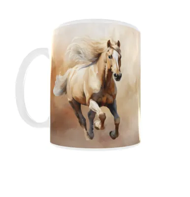 Produktbild von Kubek 300ml Akwarele Konie - Koń Horse Horses v2