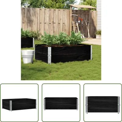 Produktbild von The Living Store Pflanzkasten Schwarz 120x80 cm Massivholz Kiefer