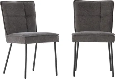 Zdjęcie produktu dla Zestaw 2 krzeseł materiałowych, wys. 84 cm - ELINA
