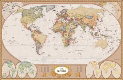 Immagine prodotto di Didattica - Mappe Mappa del mondo - Antico - Stampa poster 91,5x61 cm