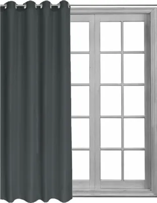 Produktbild von Thermogardine Verdunklungsgardine Blickdicht Ösenschal  Abdunkelnd Ösenvorhang Ösengardine Gardine Vorhang Dunkelgrau 1er Pack