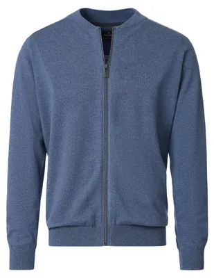 Produktbild von CASAMODA Herren Strickjacke Zipper Regular Baumwolle Mittelblau 6XL