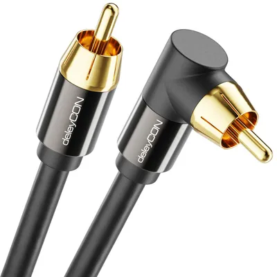 Produktbild von deleyCON 7,5m Subwoofer Kabel Cinch RCA Koaxialkabel Winkelstecker