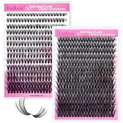 Immagine prodotto di Kit per l'applicazione di extension ciglia, ciglia singole, 30D+40D, 0,07 mm, curvatura C, lunghezza 8-18 mm, 280 pezzi, colore nero