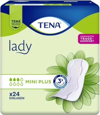 Produktbild von TENA Lady mini plus - 6 x 24 Stück - 7 mm dünn - 144 Vorlagen