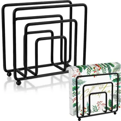 Image de Porte-serviettes Benzoa® en acier inoxydable noir – distributeur de table robuste pour les restaurants, les cafés, les hôtels et la maison