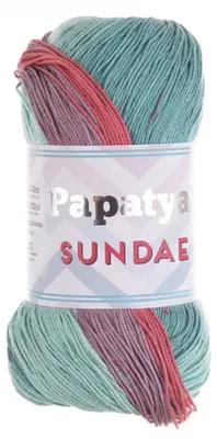 Papatya Sundae Strickgarn 100g – Farbvariante mehrfarbig 15 – Selbstmusterndes Farbverlaufsgarn.