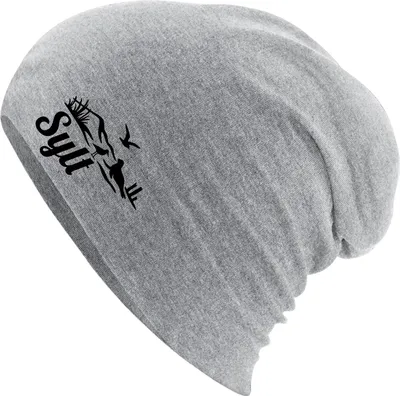 Produktbild von Huuraa Beanie Sylt Strandmotiv Heather Grey One Size Baumwolle und Elasthan Mütze Geschenkidee