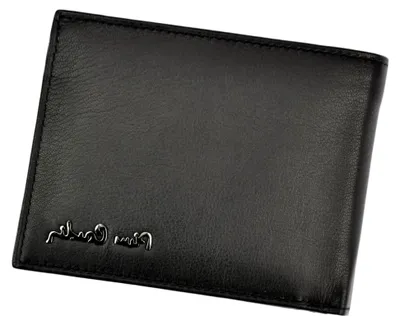 Produktbild von Schwarze Herren-Geldbörse aus Leder mit Münzfach und Klappe