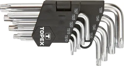 Torx L-Schlüssel Set – 9-teilig, Größen T10 Bis T50, Mit Kunststoffhalter – Kurz & Handlich Für Werkstatt & Haushalt