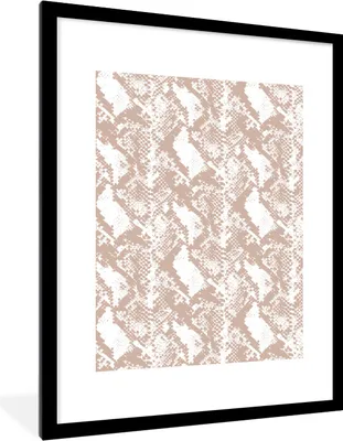 Produktbild von MuchoWow® Gerahmtes Poster Tiermuster - Schlange - Formen 60x80 cm - Poster mit Schwarzem Bilderrahmen Wandposter Rahmen Foto Bilder - Wohnzimmer - Dekorationen - Prämie