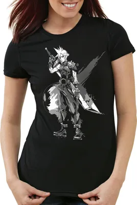 Produktbild von style3 Cloud Strife Damen T-Shirt final 7 VII chocobo sephiroth, Farbe:Schwarz, Größe:M