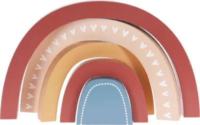 Immagine prodotto di Arcobaleno decorativo in legno per la stanza dei bambini, 26,5 x 2,5 x 15,2 cm