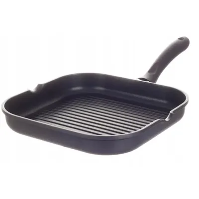 Produktbild von Kuketo | Grillpfanne 28 cm Quadratisch – Induktion & Gas – Aluminium geschmiedet, Antihaftbeschichtung, Robuste Grill Bratpfanne Mit Griff