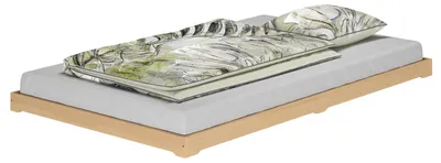 Produktbild von Niederflurbett Flachbett 120x200 Buche Massivholz natur mit wählbarem Zubehör V-60.66-12ohne Zubehör