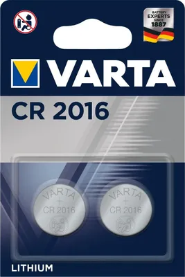 Produktbild von Knopfzelle CR 2016, 2er Blister Batterie