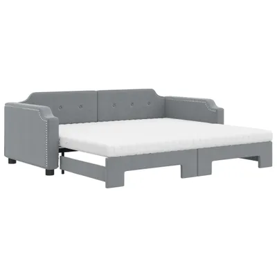 Immagine prodotto di vidaXL Divano letto estraibile con materasso Grigio chiaro 80x200 cm Tessuto