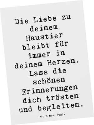 Produktbild von Mr. & Mrs. Panda Postkarte Spruch Trauerbewältigung Haustierverlust - Weiß - Geschenk, Tierliebhaber, Trost, Ansichtskarten, Hoffnung, Postkarten, Ansichtskarte