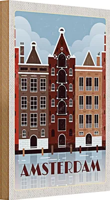 Produktbild von Holzschild Reise 20x30cm Amsterdam Reiseziel