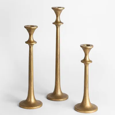 Kerzenhalter-Set aus Eisen, 3er-Set, gold, für Taper-Kerzen
