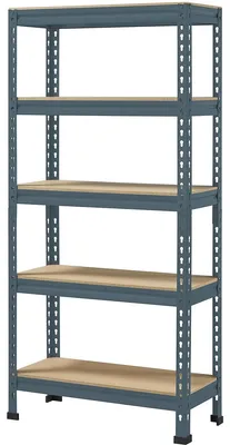 Productafbeelding van Kelderrek opbergrek - 150 x 30 x 70 cm - 5 lagen - Blauw - 750 kg