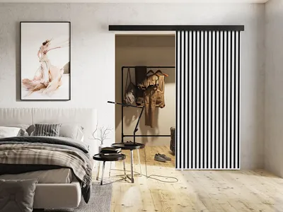 Obrázek produktu pro Posuvné interiérové dveře MIDLAND - 90 cm, bílé / černé