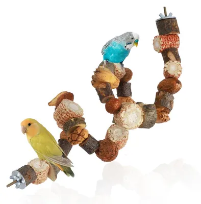 Image de Perchoir pour oiseaux et petits animaux, jouet naturel à mâcher, 80 cm