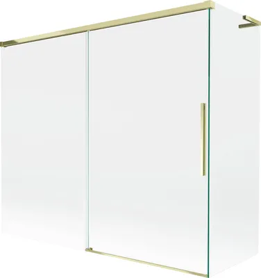 Produktbild von Mexen Rox L Duschabtrennung 2-flügelig verschiebbar 180 + 80 x 150 cm, transparent, gold - 8C9L-180-080-50-00